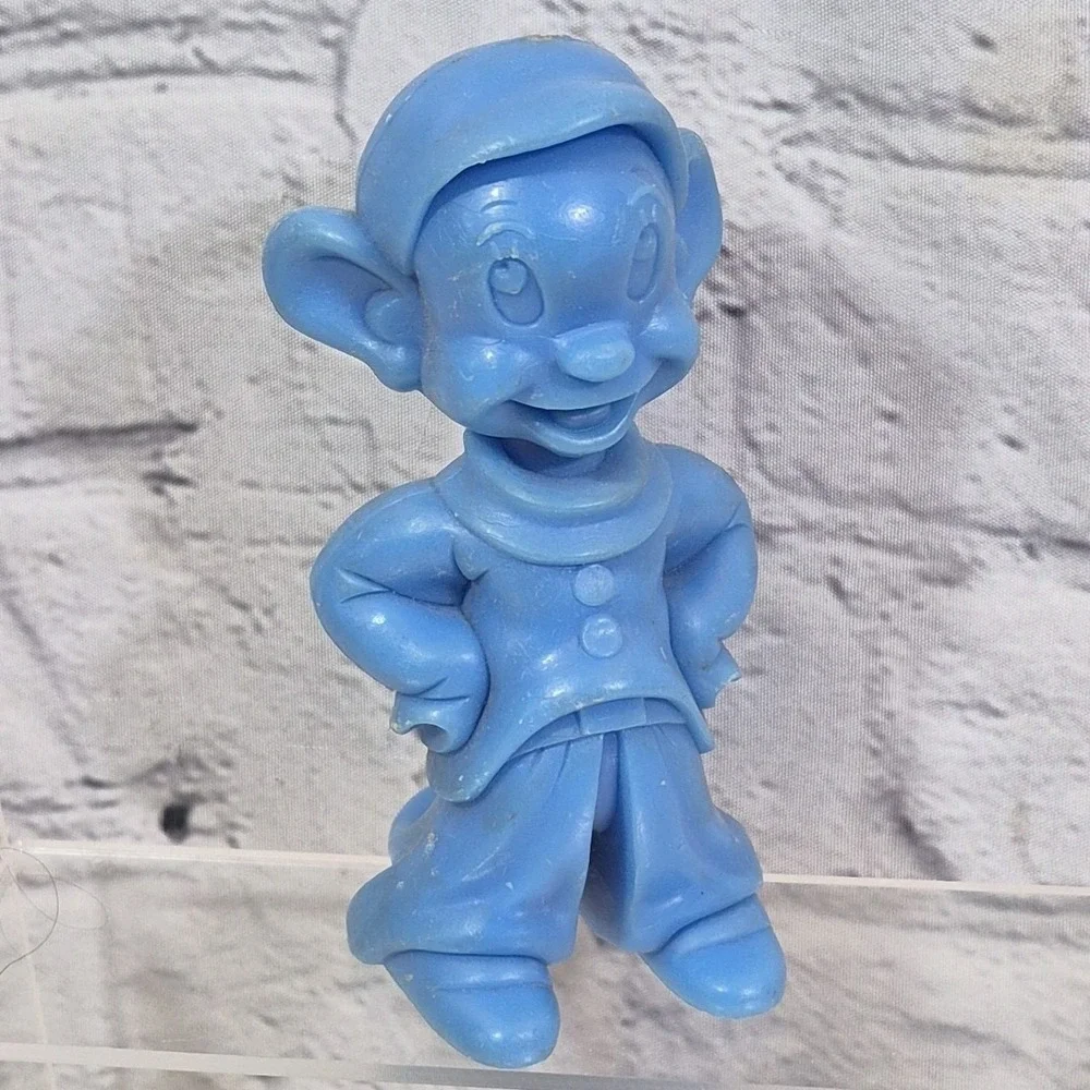 Vintage 70s Disney Figures Dopey Mickey Mouse Hard Plastic Toys By Louis Marx
